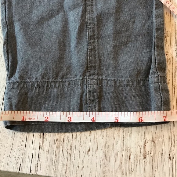 Ellen Tracey 100% Linen Crop CapriPants  Gray Pull On with Pockets size M - Picture 12 of 14